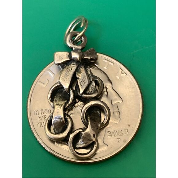 Golden Rings Partridge Sterling Silver Jewelry Charm - Picture 3 of 3